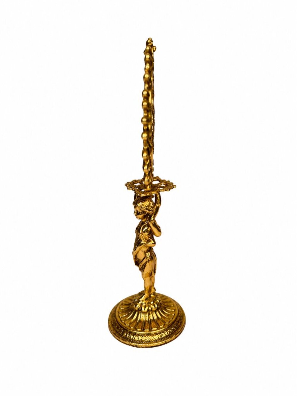 French Ormolu Clock Fragment Pediment on Stand | Decorative Salvage Object, 8.5” - Picture 7 of 7